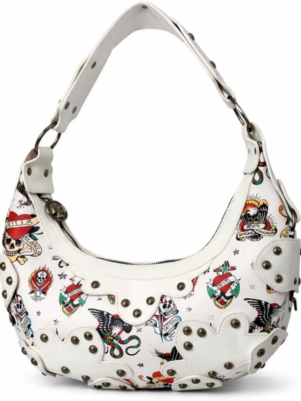 NWT $80 Ed Hardy white tattoo Handbag